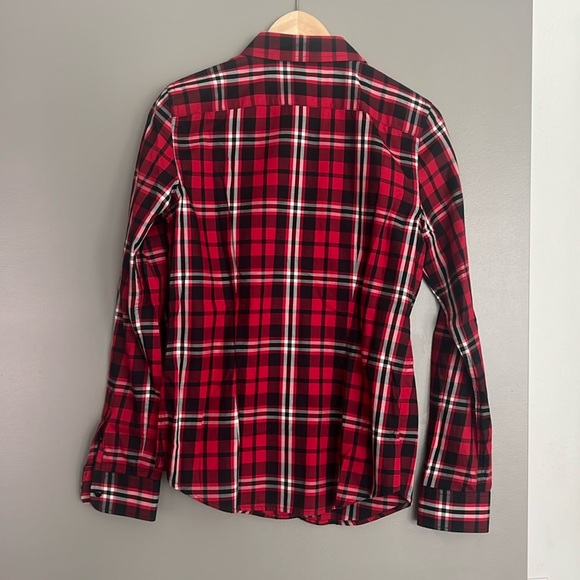 NWOT LAUREN RALPH LAUREN RUFFLE FRONT PLAID BLOUSE, S - Picture 3 of 3